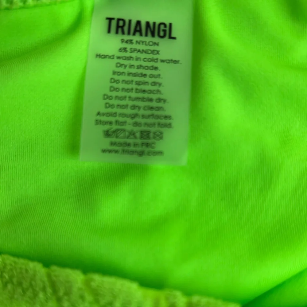 Triangl Bandeau Bikini Top Neon Green Terry Zebra Texture Size Small+